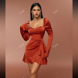 NWT D&M Satin Romper Dress with Shorts